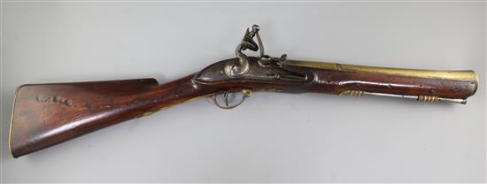 A late 18th century flintlock blunderbuss, 31in.
